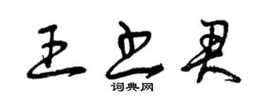 曾慶福王書君草書個性簽名怎么寫