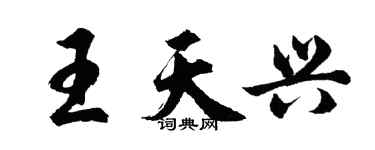 胡問遂王天興行書個性簽名怎么寫