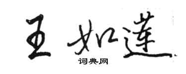駱恆光王如蓮行書個性簽名怎么寫