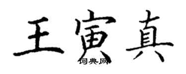 丁謙王寅真楷書個性簽名怎么寫