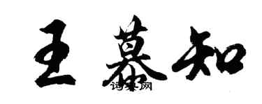 胡問遂王慕知行書個性簽名怎么寫