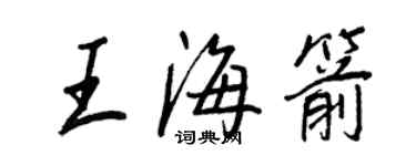 王正良王海箭行書個性簽名怎么寫