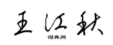 梁錦英王江秋草書個性簽名怎么寫