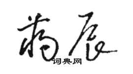 駱恆光蔣辰草書個性簽名怎么寫