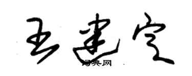 朱錫榮王建定草書個性簽名怎么寫