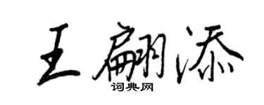王正良王翩添行書個性簽名怎么寫
