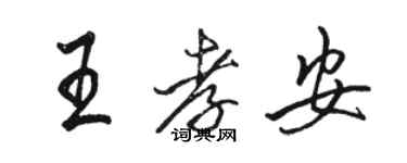 駱恆光王孝安行書個性簽名怎么寫