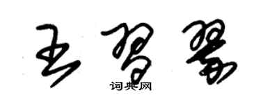 朱錫榮王習翠草書個性簽名怎么寫