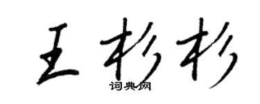 王正良王杉杉行書個性簽名怎么寫