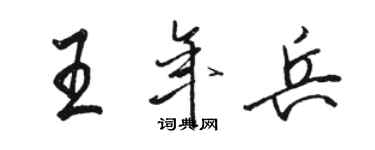 駱恆光王年兵行書個性簽名怎么寫
