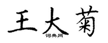 丁謙王大菊楷書個性簽名怎么寫