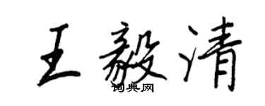 王正良王毅清行書個性簽名怎么寫