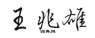 駱恆光王兆雄行書個性簽名怎么寫