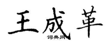 丁謙王成革楷書個性簽名怎么寫