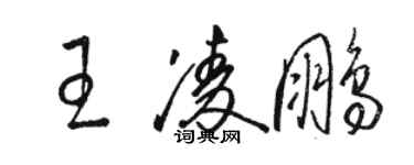 駱恆光王凌鵬草書個性簽名怎么寫