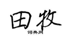 王正良田牧行書個性簽名怎么寫