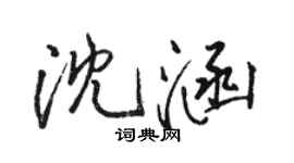 駱恆光沈涵行書個性簽名怎么寫