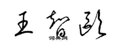 梁錦英王智歐草書個性簽名怎么寫