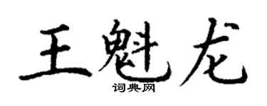 丁謙王魁龍楷書個性簽名怎么寫
