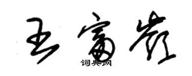 朱錫榮王富嶺草書個性簽名怎么寫