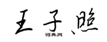 王正良王子照行書個性簽名怎么寫