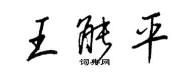 王正良王能平行書個性簽名怎么寫