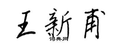 王正良王新甫行書個性簽名怎么寫
