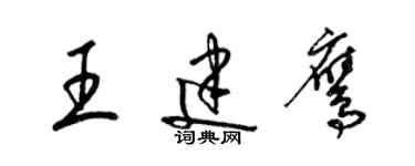 梁錦英王建鷹草書個性簽名怎么寫