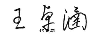 駱恆光王卓涵草書個性簽名怎么寫