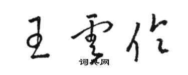 駱恆光王雲伶草書個性簽名怎么寫