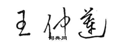 駱恆光王仲蓮草書個性簽名怎么寫