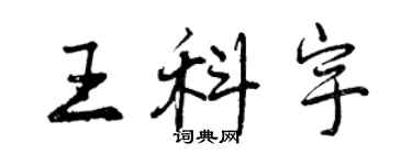 曾慶福王科宇行書個性簽名怎么寫