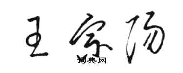 駱恆光王宗陽草書個性簽名怎么寫