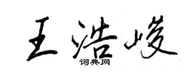 王正良王浩峻行書個性簽名怎么寫