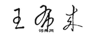 駱恆光王布來草書個性簽名怎么寫