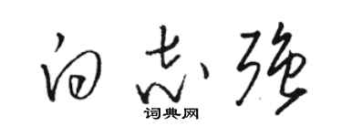 駱恆光白志強草書個性簽名怎么寫