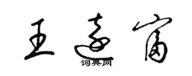 梁錦英王遠富草書個性簽名怎么寫