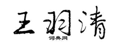 曾慶福王羽清行書個性簽名怎么寫