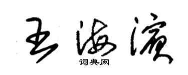 朱錫榮王海濱草書個性簽名怎么寫