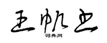 曾慶福王帆書草書個性簽名怎么寫