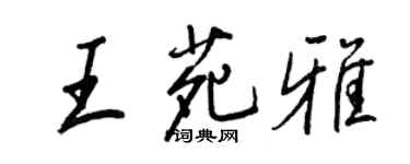 王正良王苑雅行書個性簽名怎么寫