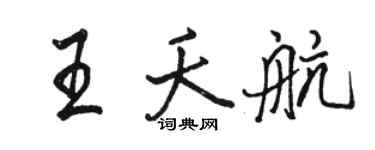 駱恆光王夭航行書個性簽名怎么寫