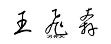 梁錦英王飛奔草書個性簽名怎么寫