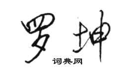 駱恆光羅坤行書個性簽名怎么寫