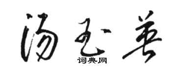 駱恆光湯玉英草書個性簽名怎么寫