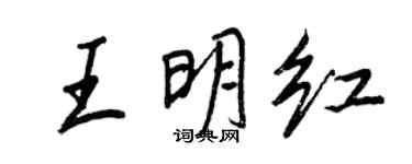 王正良王明紅行書個性簽名怎么寫