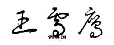 曾慶福王雪鷹草書個性簽名怎么寫