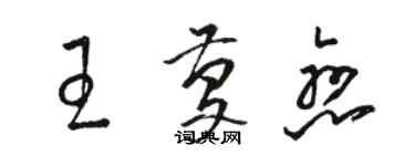 駱恆光王慶戀草書個性簽名怎么寫