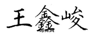 丁謙王鑫峻楷書個性簽名怎么寫