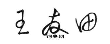 駱恆光王友田草書個性簽名怎么寫